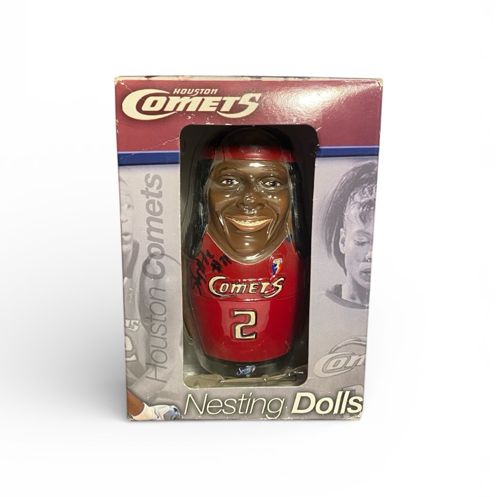 Vintage WNBA Comets Nesting Dolls Set Signed by Sancho Lyttle
